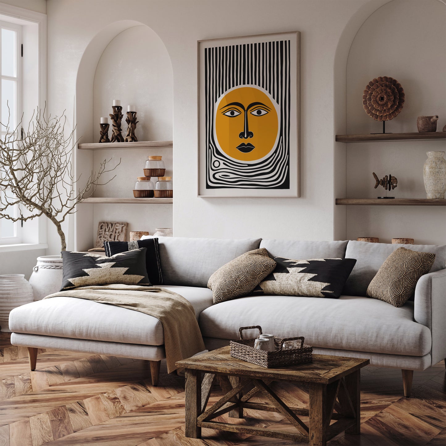 Abstract Sunny Face Poster