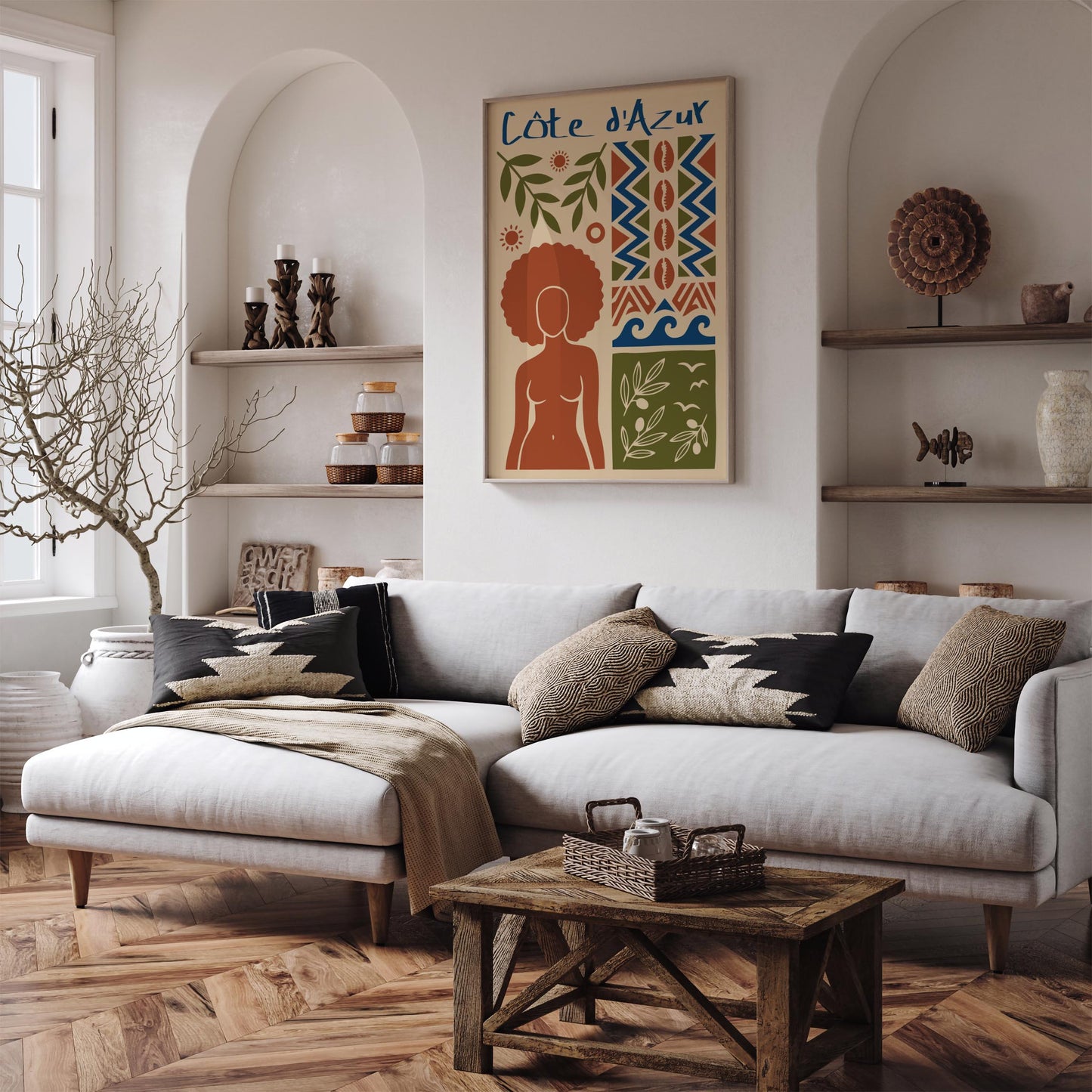 Côte d’Azur Travel Poster – Afrohemian Wall Art Print