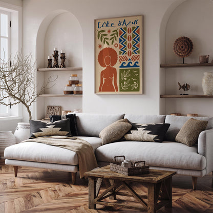 Côte d’Azur Travel Poster – Afrohemian Wall Art Print