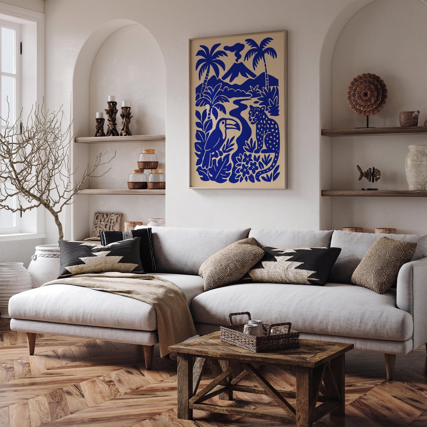 Costa Rica Poster - Blue Scenic Travel Wall Art