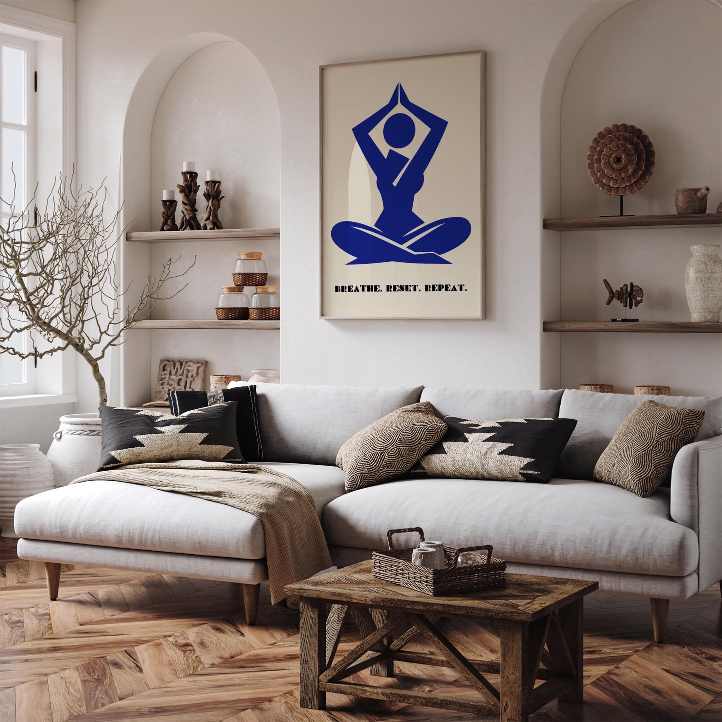 BREATHE. RESET. REPEAT. Yoga Poster Print