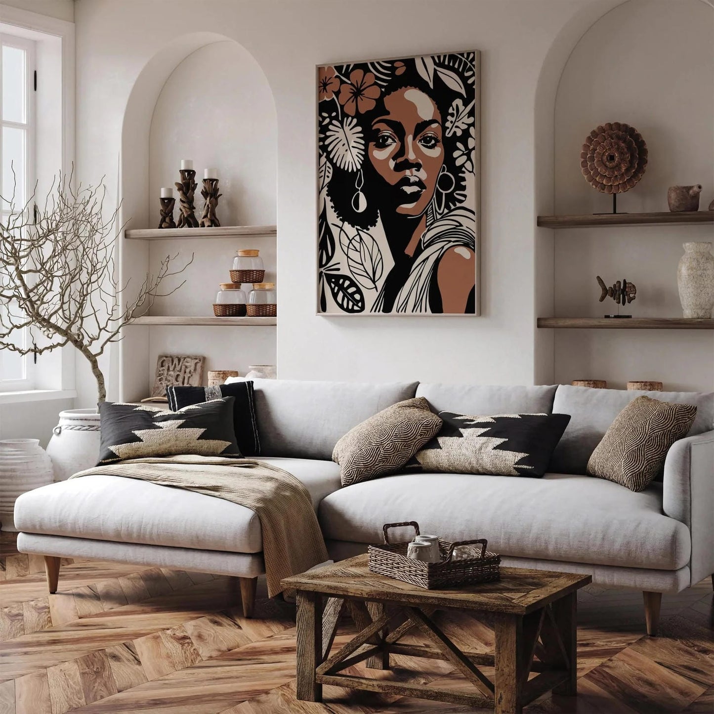 Tropical Woman Bohemian Portrait Art