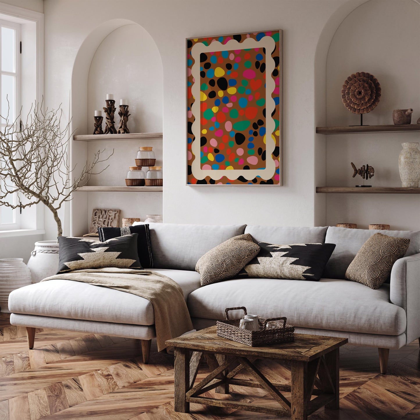 Colorful Confetti Spot Poster - Bold Maximalist Rainbow Wall Art