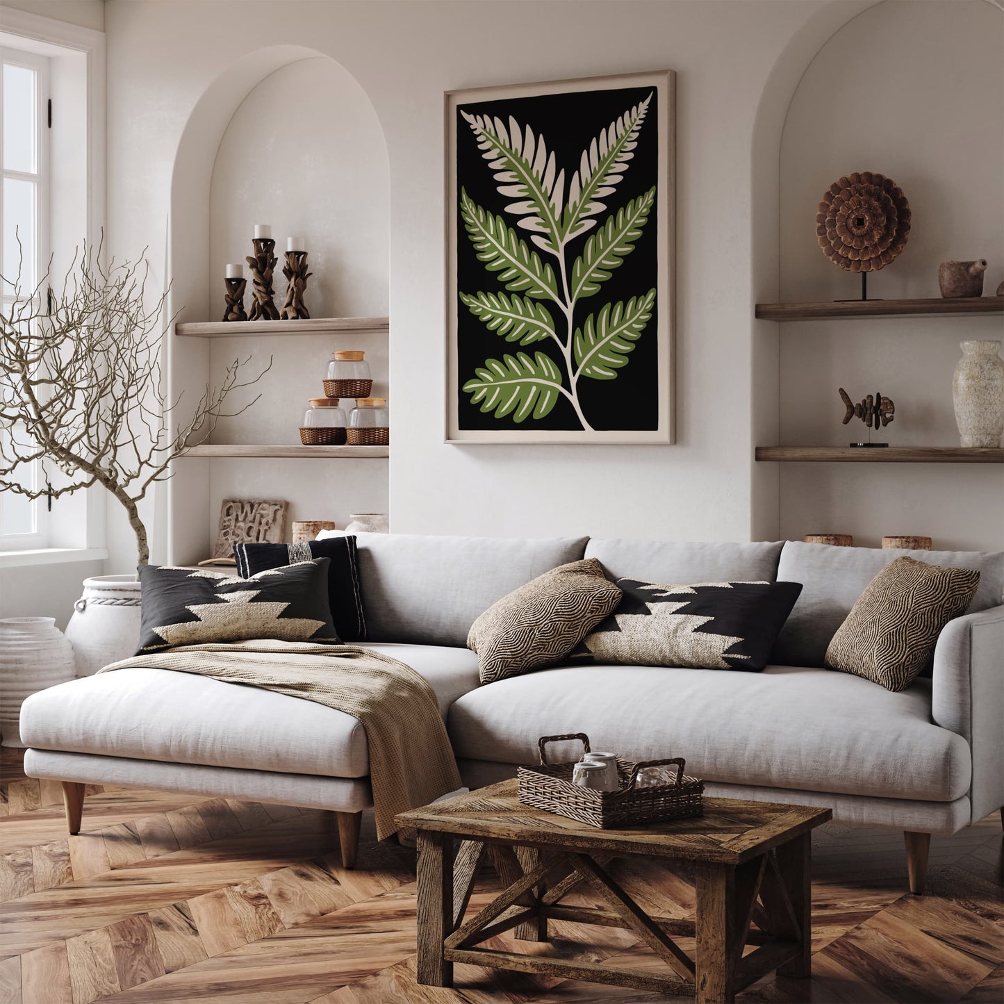 Retro Botanical Wall Art - Fern Leaf Poster