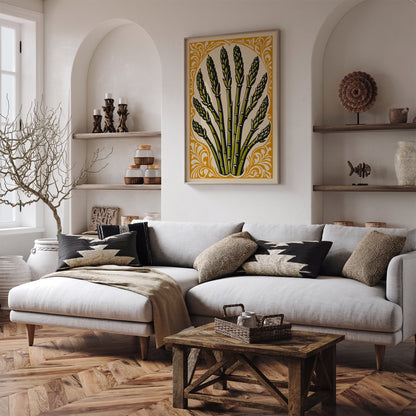 Vegetable Poster - Boho Asparagus Kitchen Art