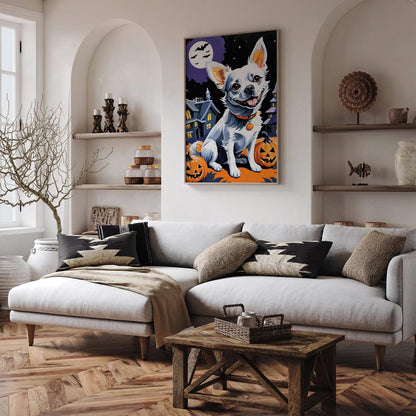 Cute Dog Halloween Art Print 2024