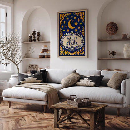 Waltz of the Stars Poster - Rococo Revival Celestial Art Print