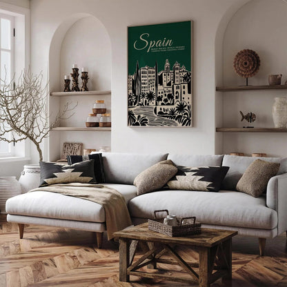 Spain Green Travel Art Print - Spanish Wall Decor