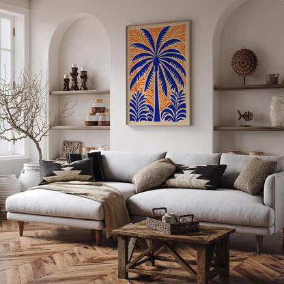 Eclectic Big Blue Palm Tree Art Print