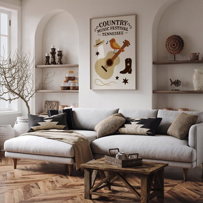 Country Music Festival Poster - Tennessee Art Print