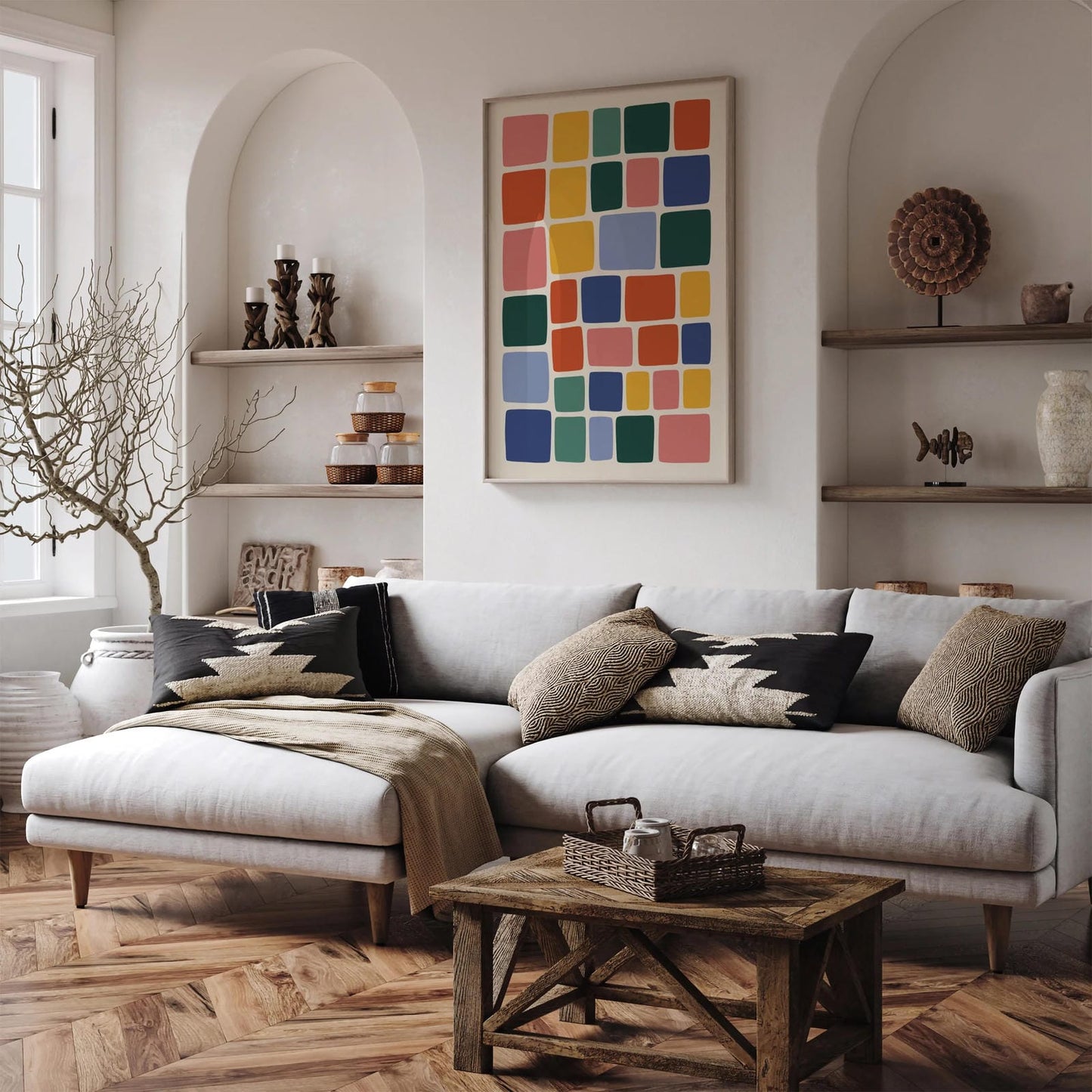 Colorful Checkered Pattern Poster
