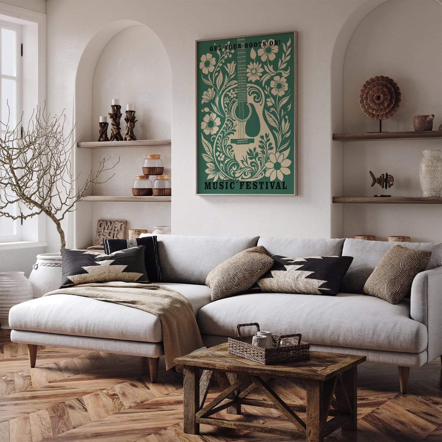 Green Country Music Retro Poster