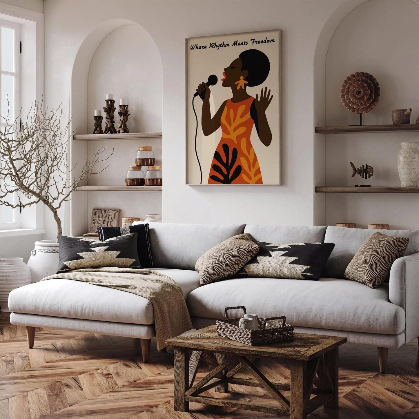 Where Rhythm Meets Freedom - Singing Woman Poster