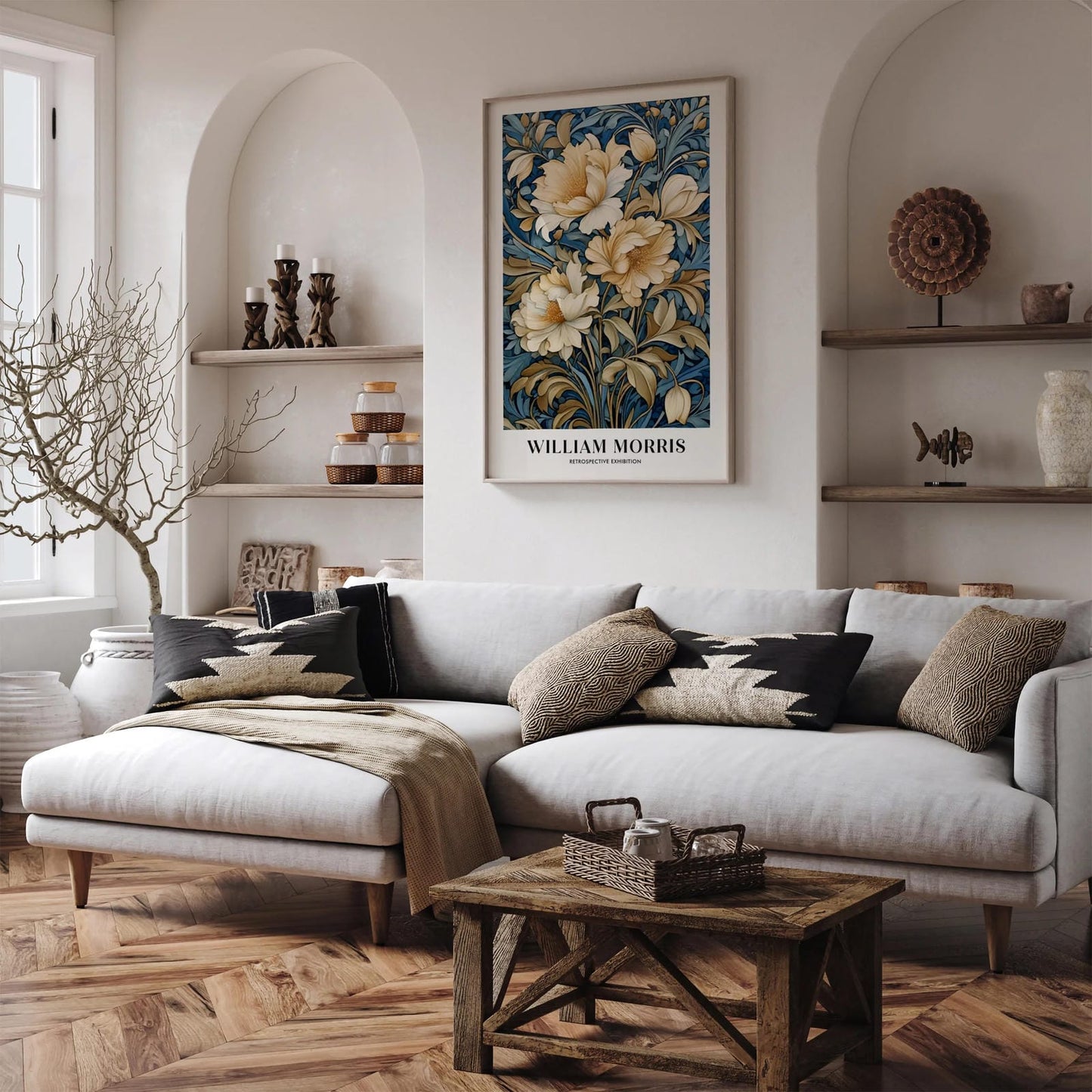 Blue W. Morris Floral Art Print 2025