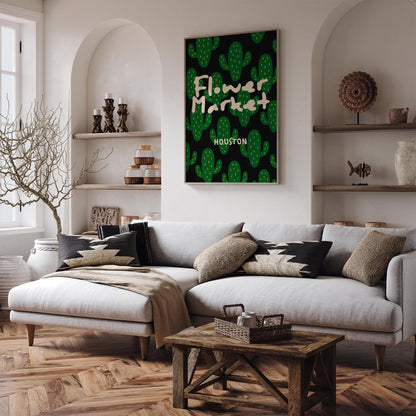 Houston Texas Flower Market Poster