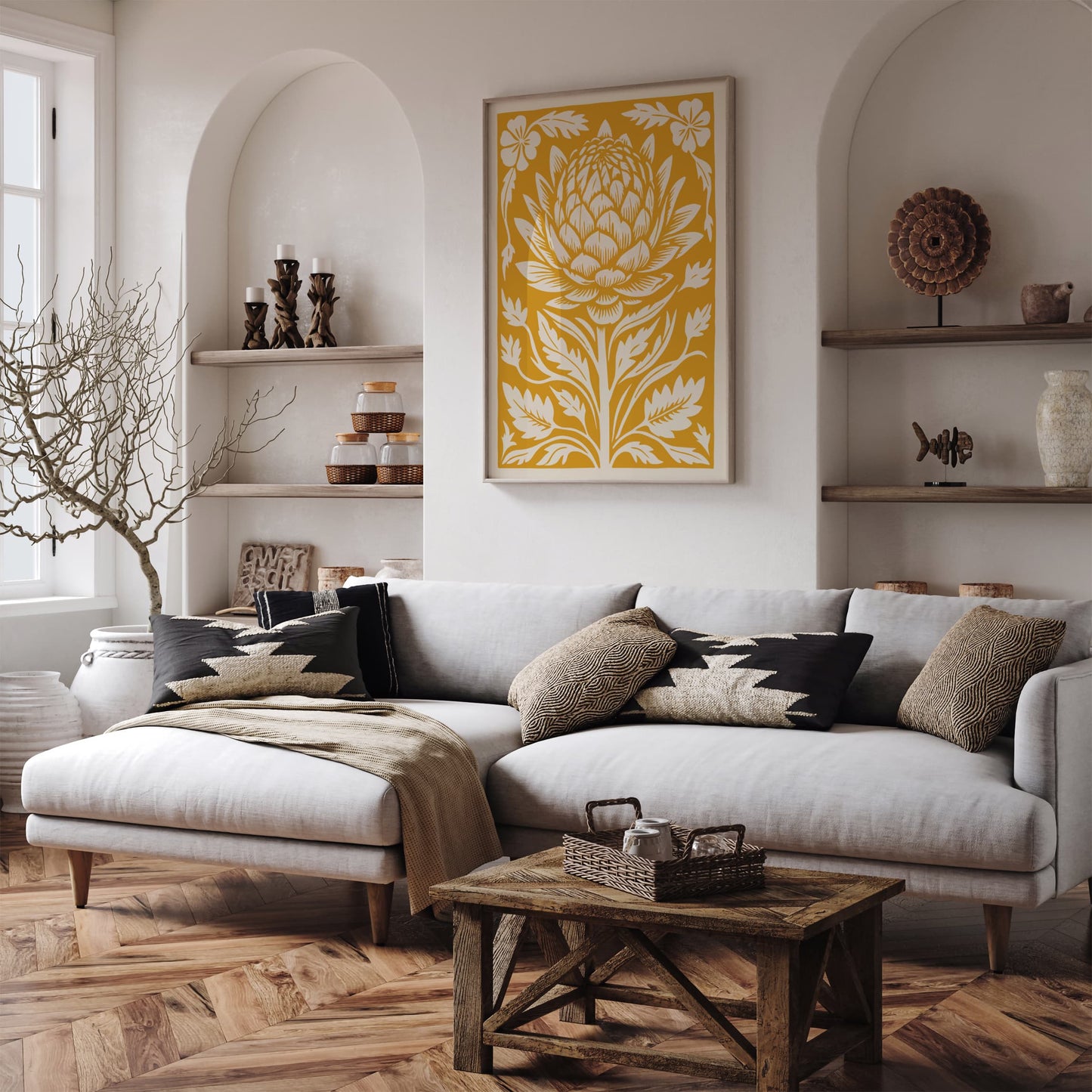 Yellow Artichoke Poster Farmhouse Wall Decor