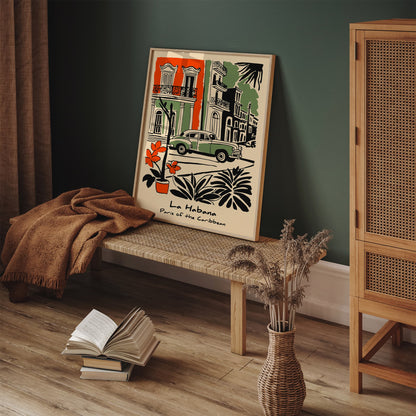 La Habana Cuba Poster - Eclectic Travel Wall Art