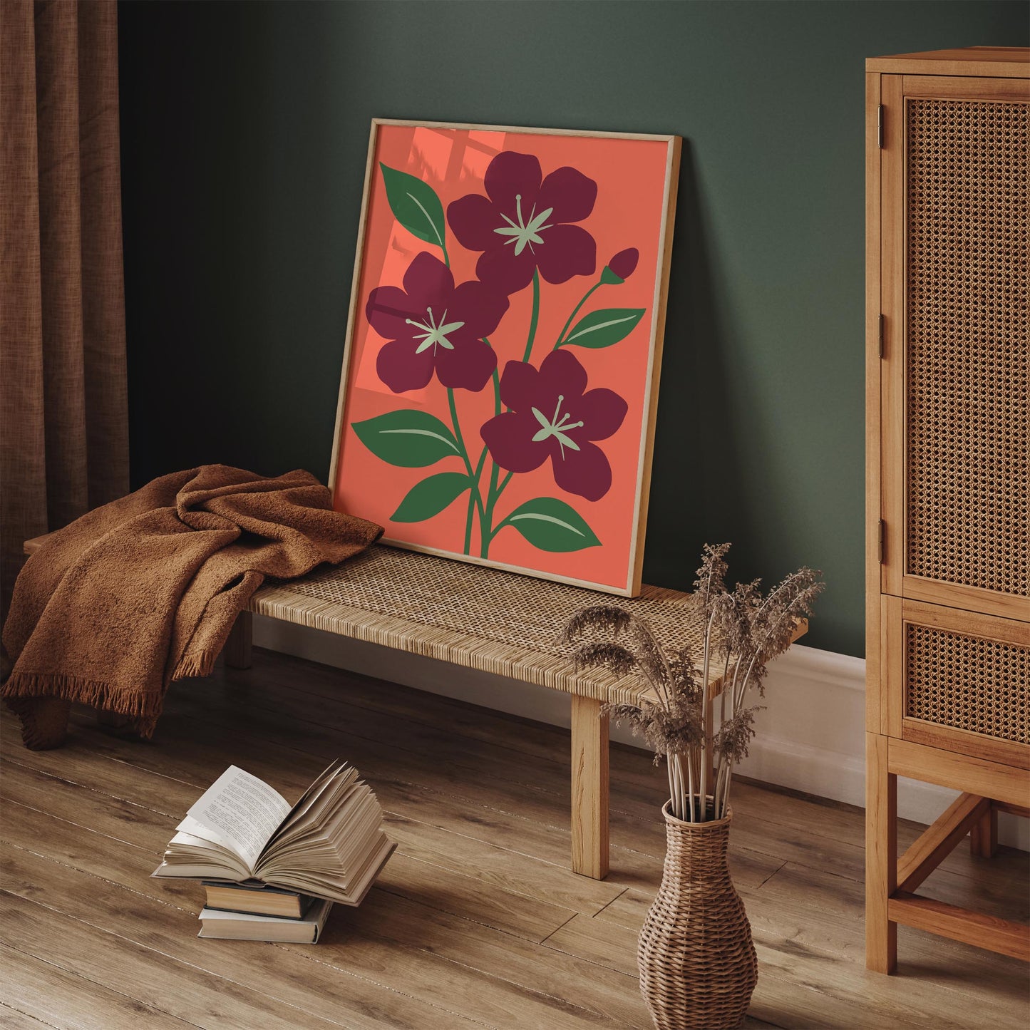 Azalea Flowers Poster - Colorful Bohemian Wall Art Print