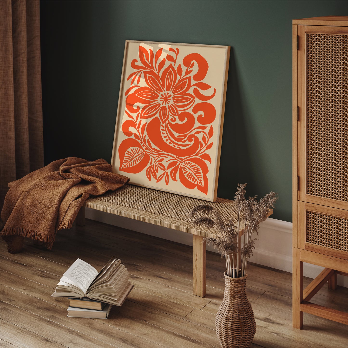 Orange Botanical Wall Art Print