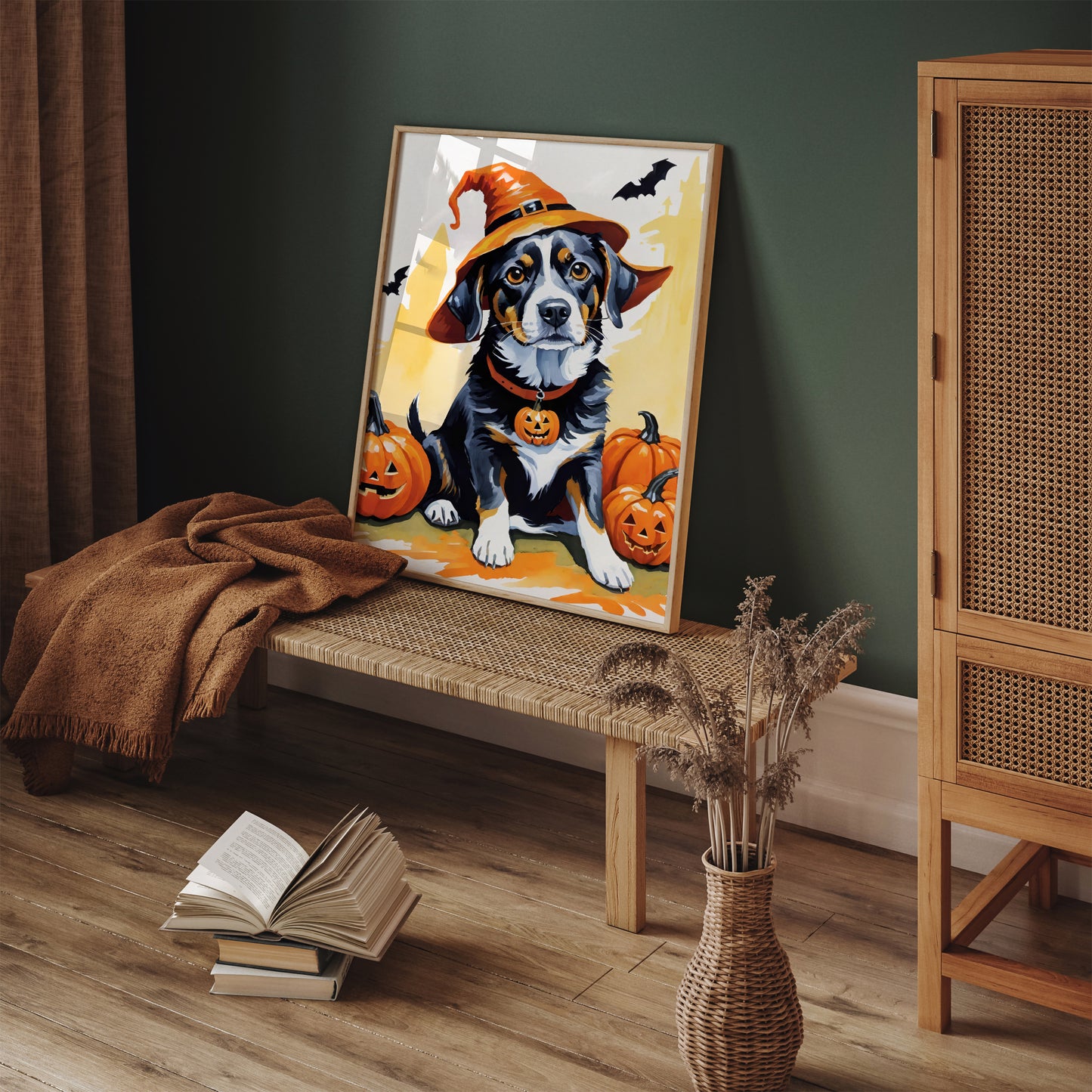 Halloween Time Funny Dog Art Print