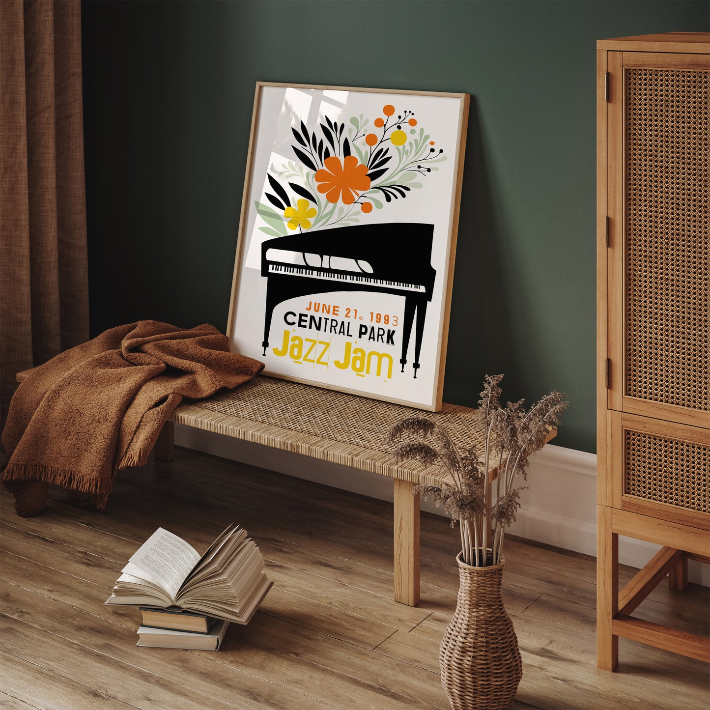 Central Park Jazz Jam Retro Poster