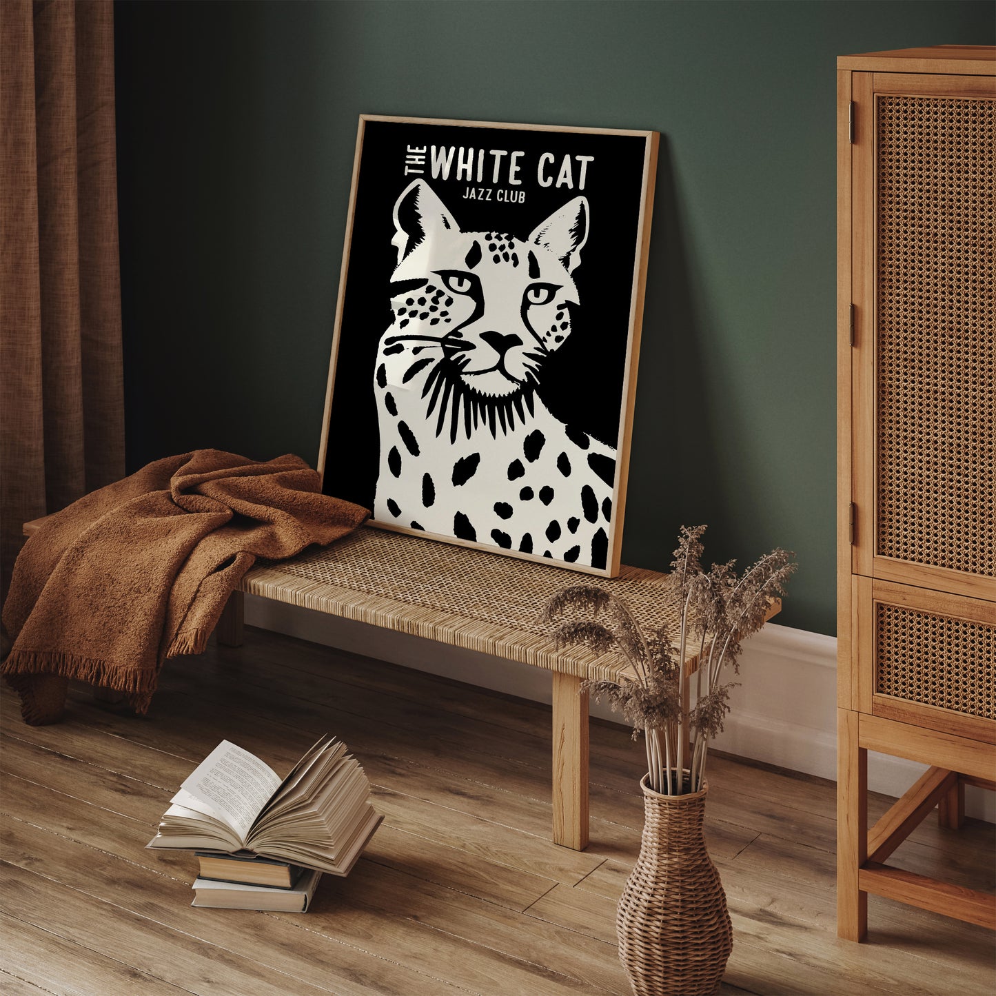 The White Cat Jazz Music Art Print