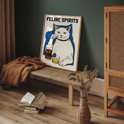 Feline Spirits 1876 USA Whisky Poster