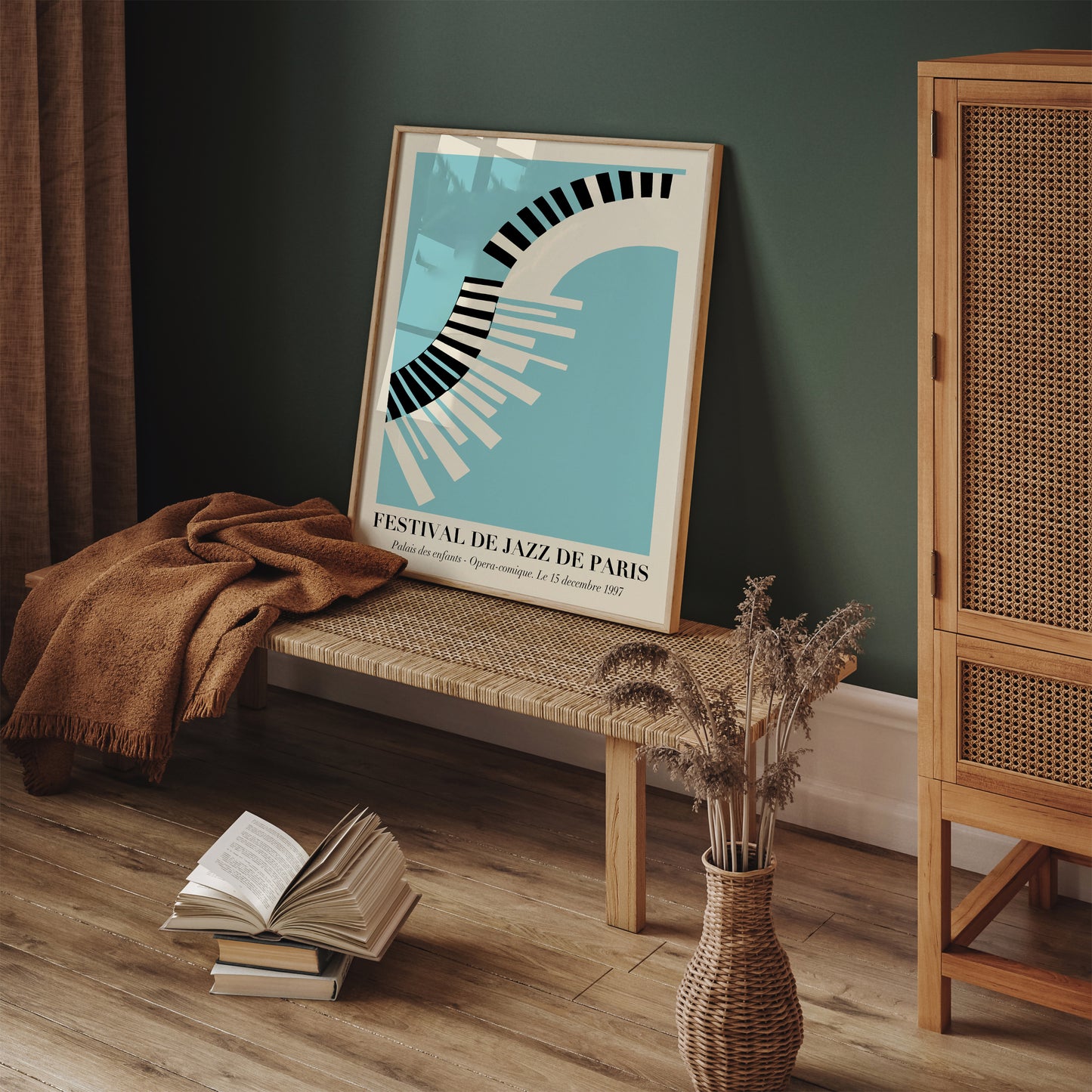 Festival De Jazz De Paris Blue Piano Poster