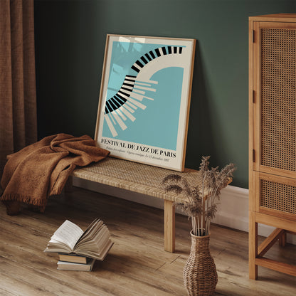 Festival De Jazz De Paris Blue Piano Poster