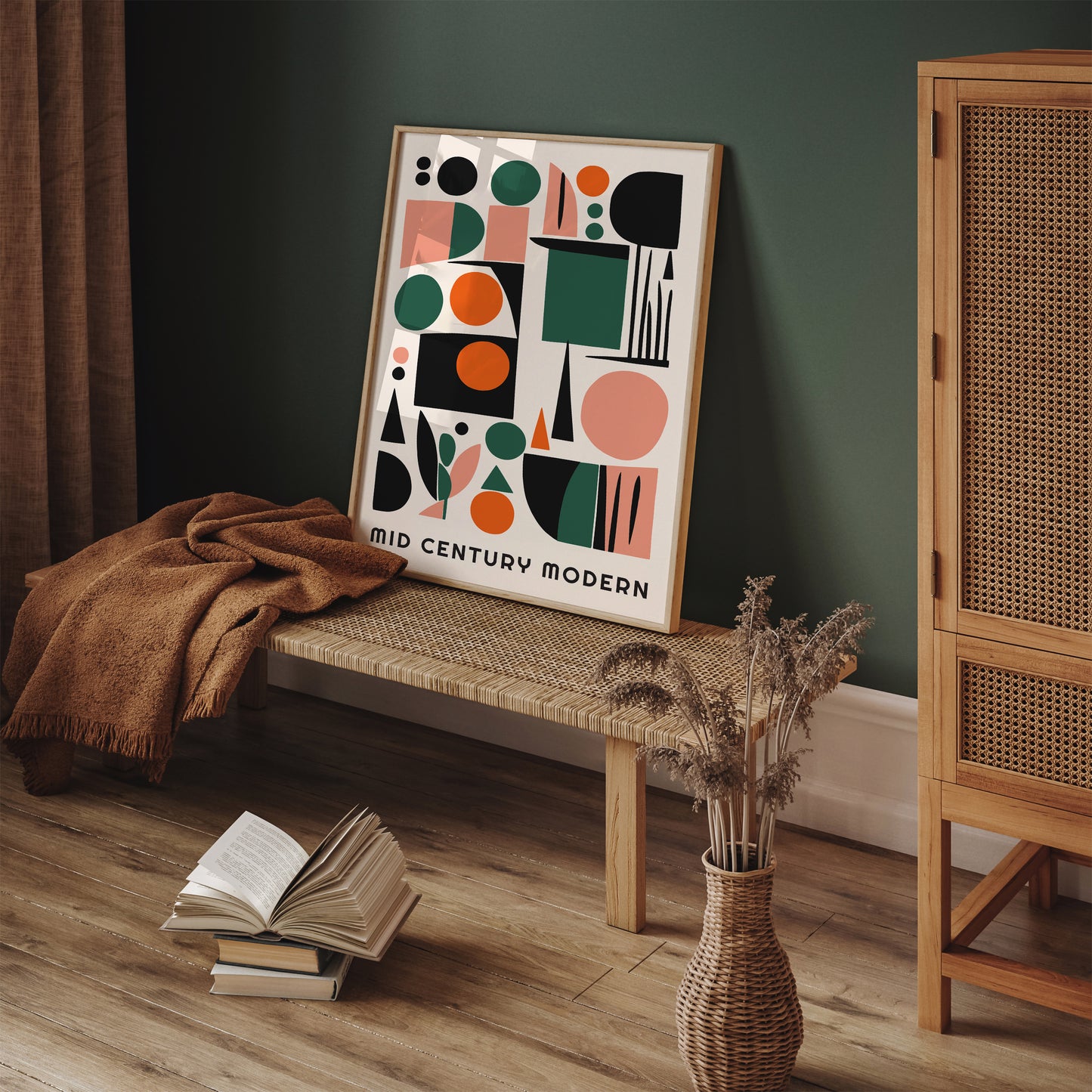 Mid Century Modern Geometric Poster 2024