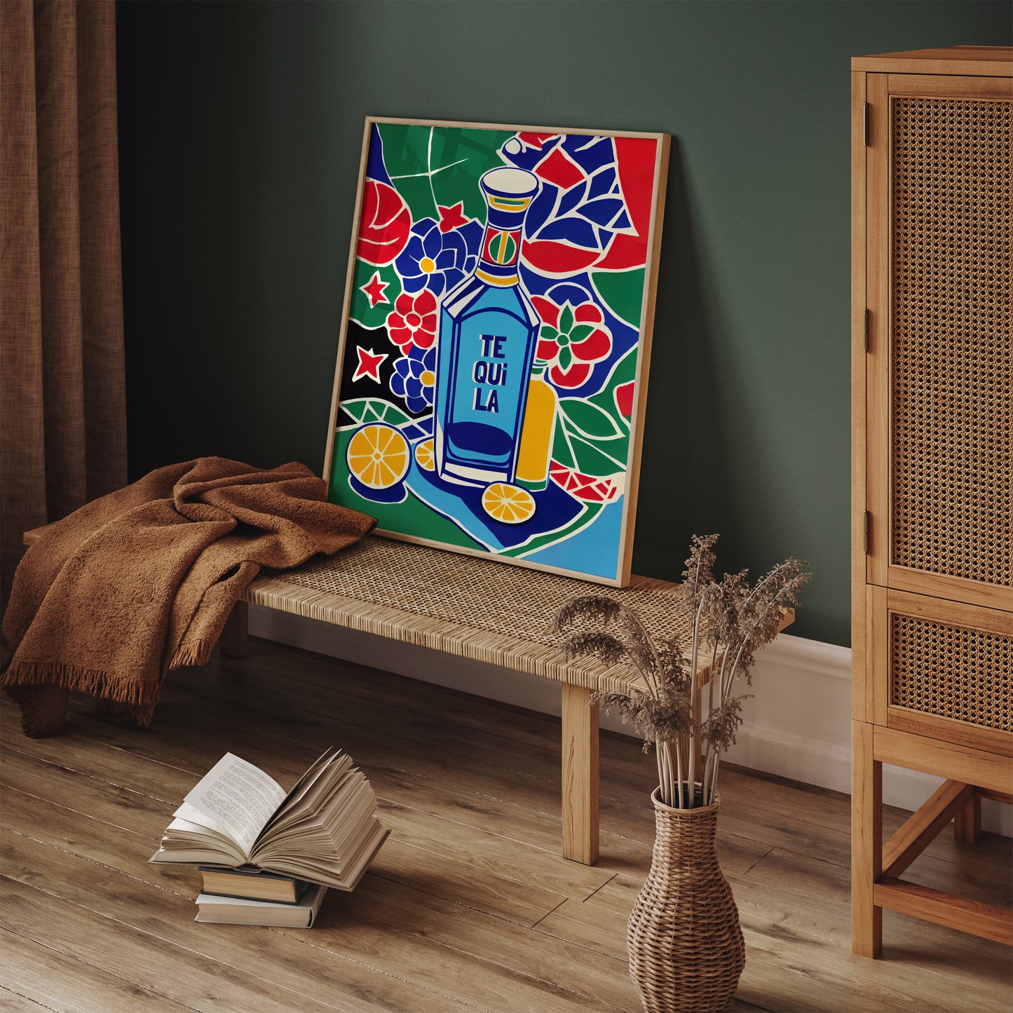 Retro Bottle of Tequila Poster Print