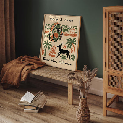 Earthy Queen Wild & Free Poster