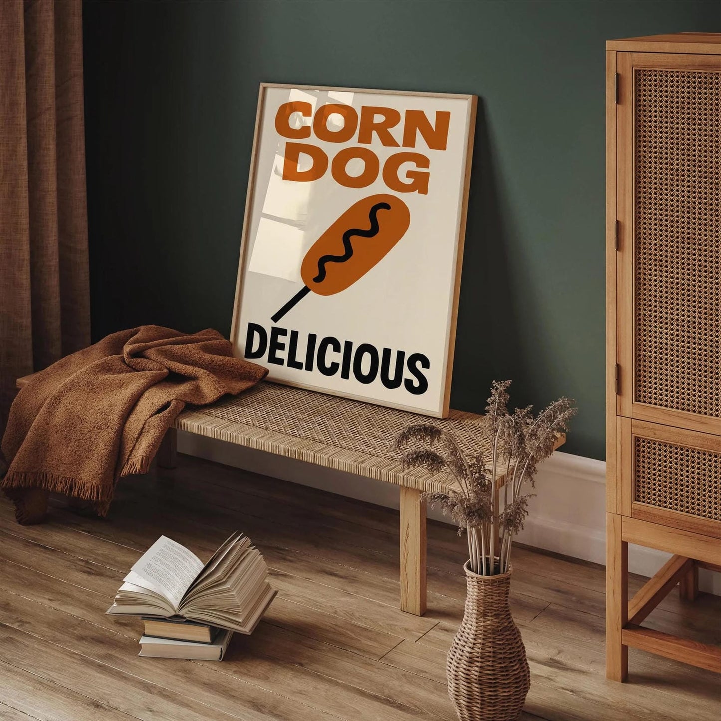 Corn Dog Delicious Pop Art Food Poster