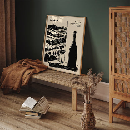 Bordeux France Wine Collection Vintage Art Print