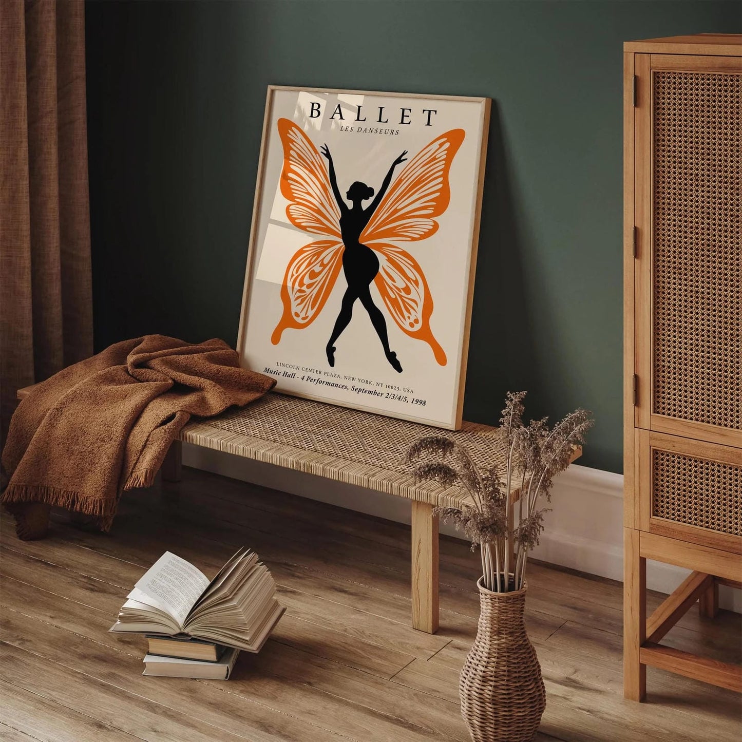 Ballet Poster with Orange Butterfly Dancer
