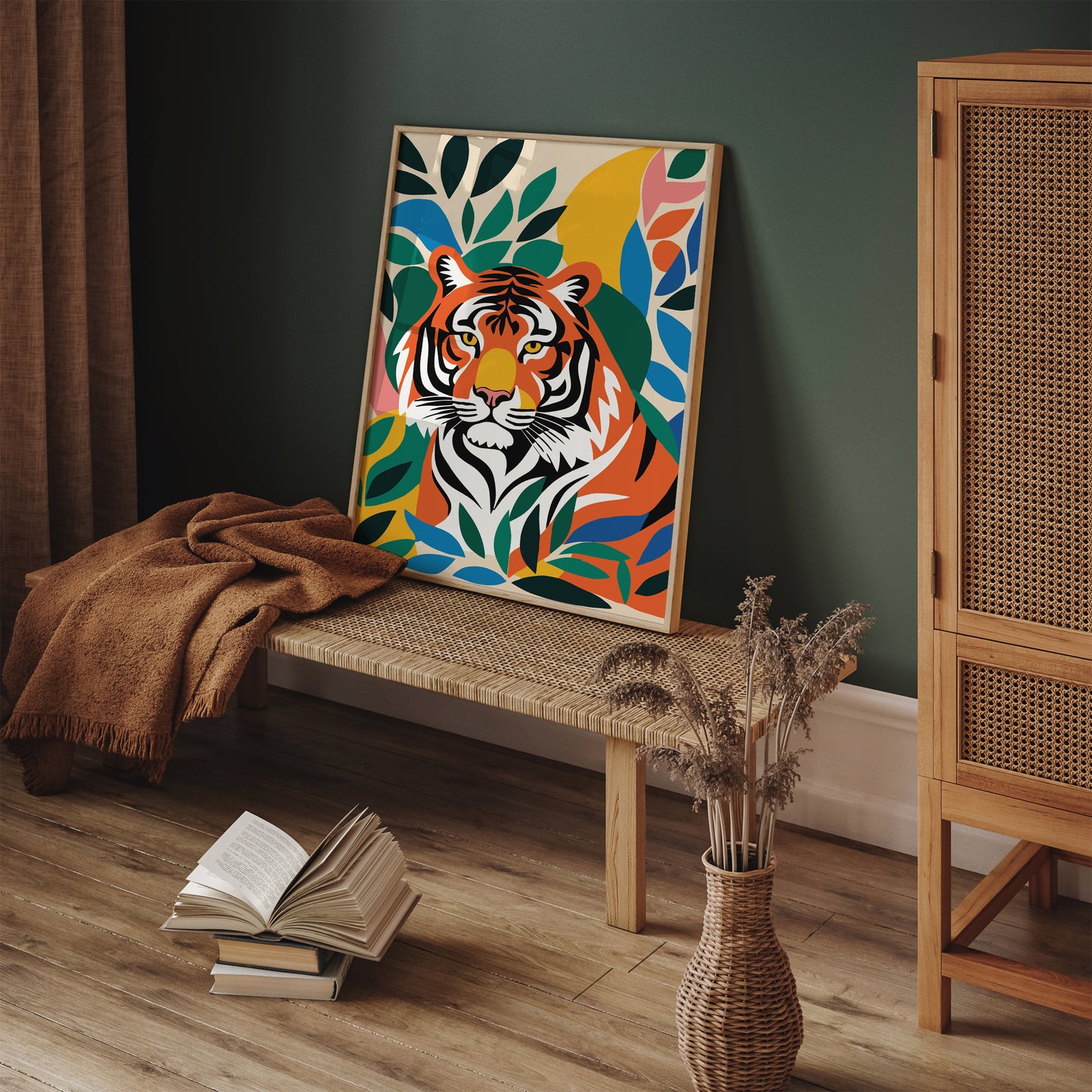 Colorful Tiger in the Jungle Art Print