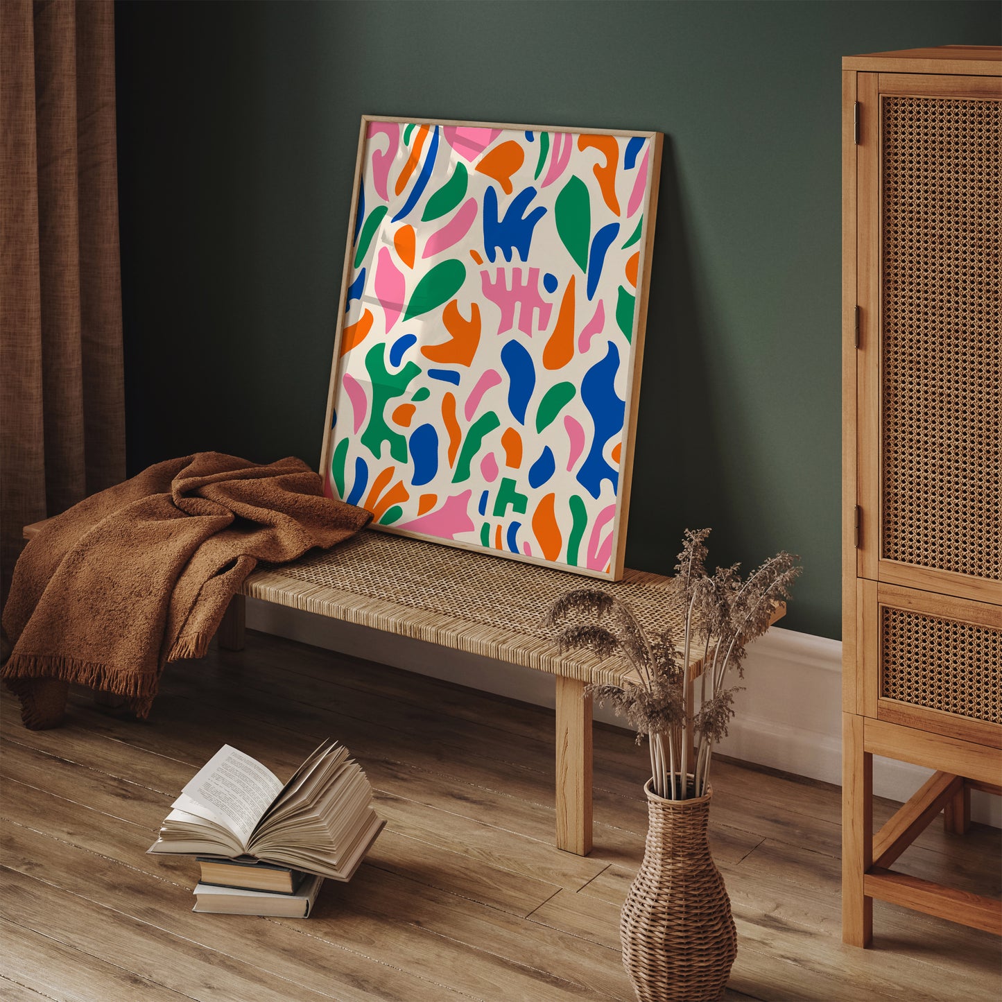 Mid Century Modern Abstract Wall Art - Colorful Poster