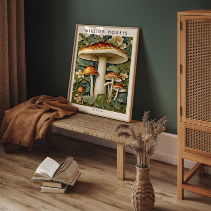 Mushroom Forest Morris Art Print