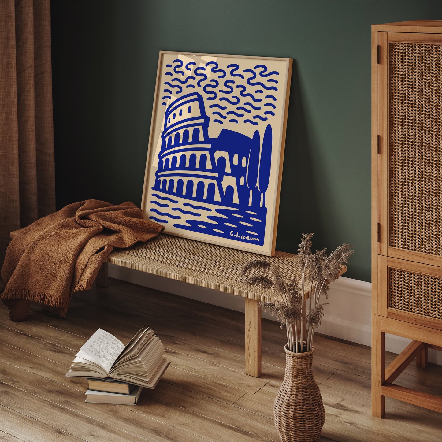 Colosseum Rome Blue Travel Poster