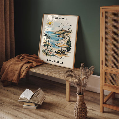 Côte d’Azur Poster – French Riviera Travel Wall Art