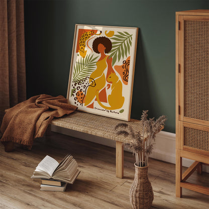 Afrohemian Nature Woman Art Poster