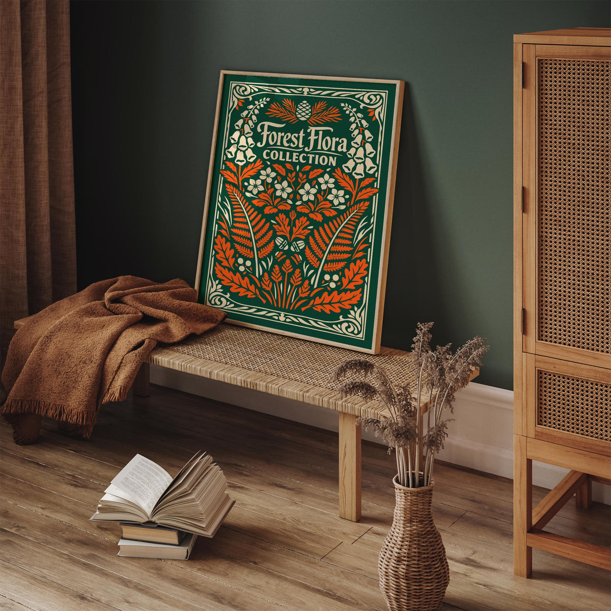 Vintage Forest Flora Botanical Art Poster