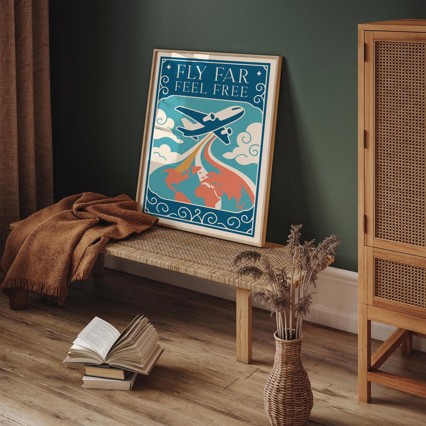 Fly Far Feel Free Poster - Motivational Quote Wall Art