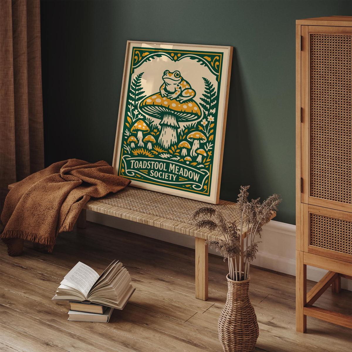 Toadstool Meadow Society Art Poster