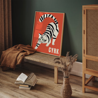 CYRK - Polish Circus Zebra Cat Poster