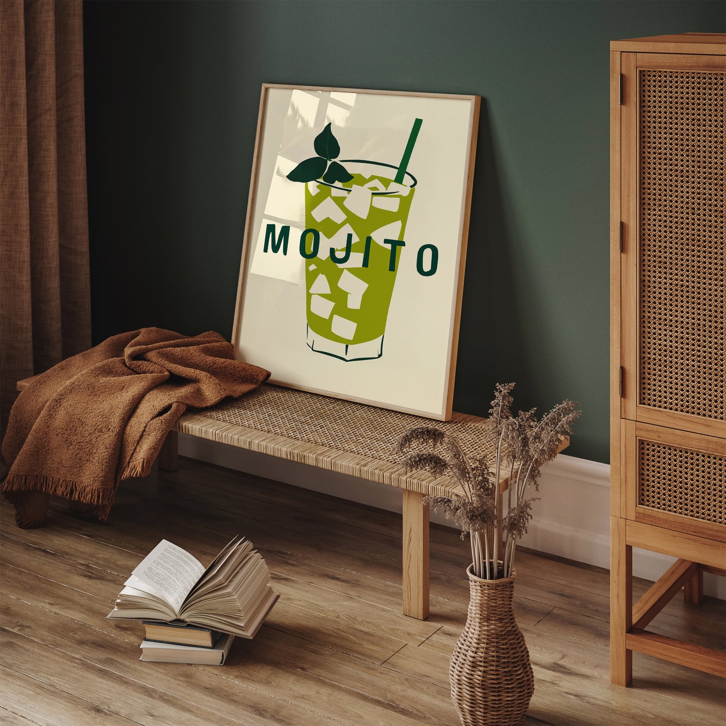 Mojito Drink Retro Green Poster