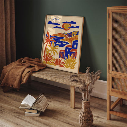 Côte d’Azur French Riviera Poster – Travel Wall Art Print