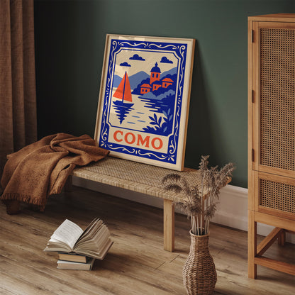 Como Italy Blue Landscape Poster
