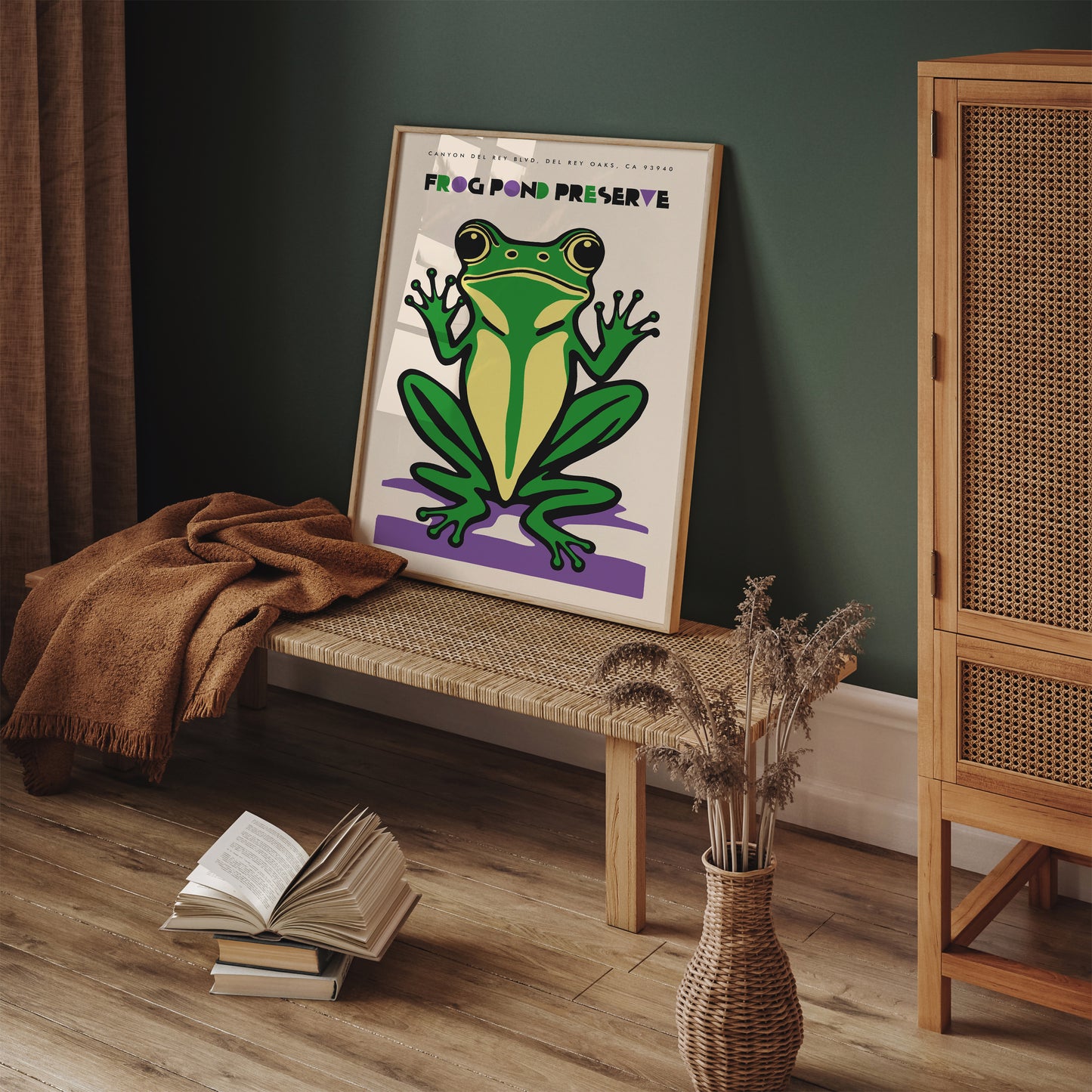 Retro Frog Pond Nature Poster