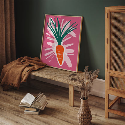 Pink Pop Art Carrot Poster